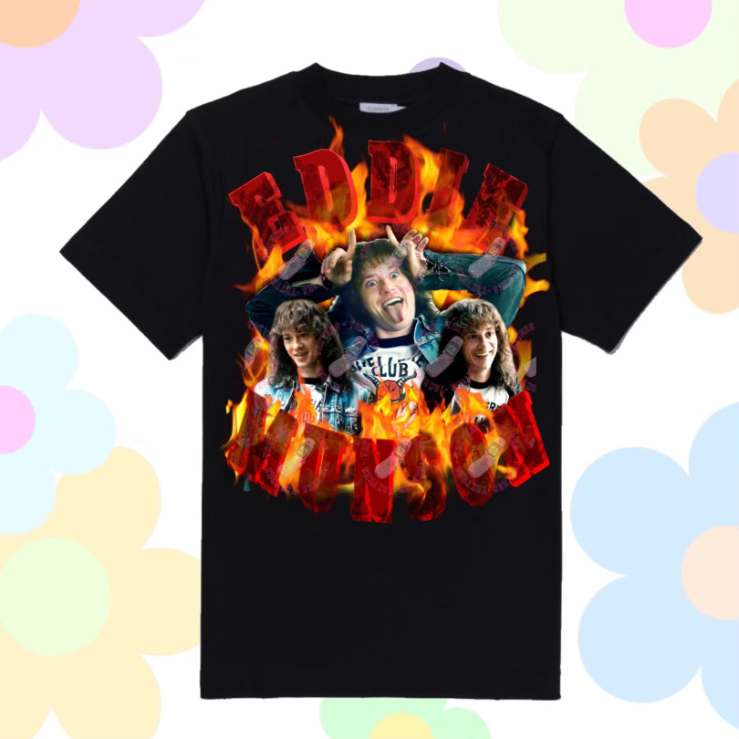 Hellfire Eddie Munson Y2K Graphic Tee