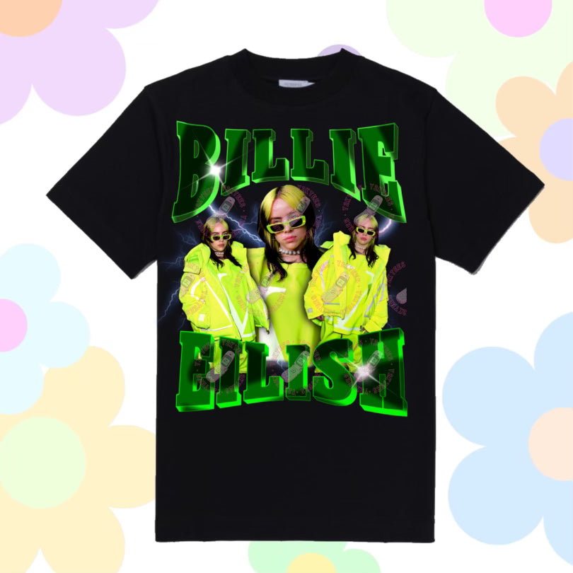 GREEN Billie Eilish Y2K Graphic Tee